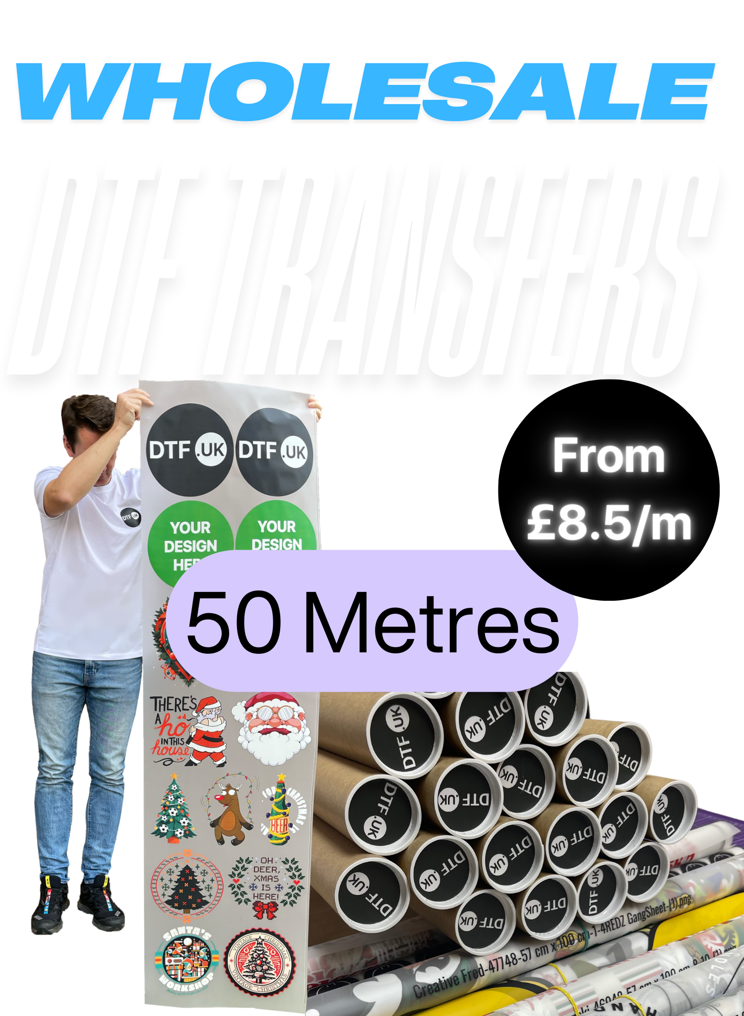 Wholesale DTF Transfers – 50 Metres Commitment