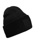 Deep-cuffed tonal patch beanie