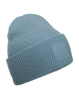 Deep-cuffed tonal patch beanie