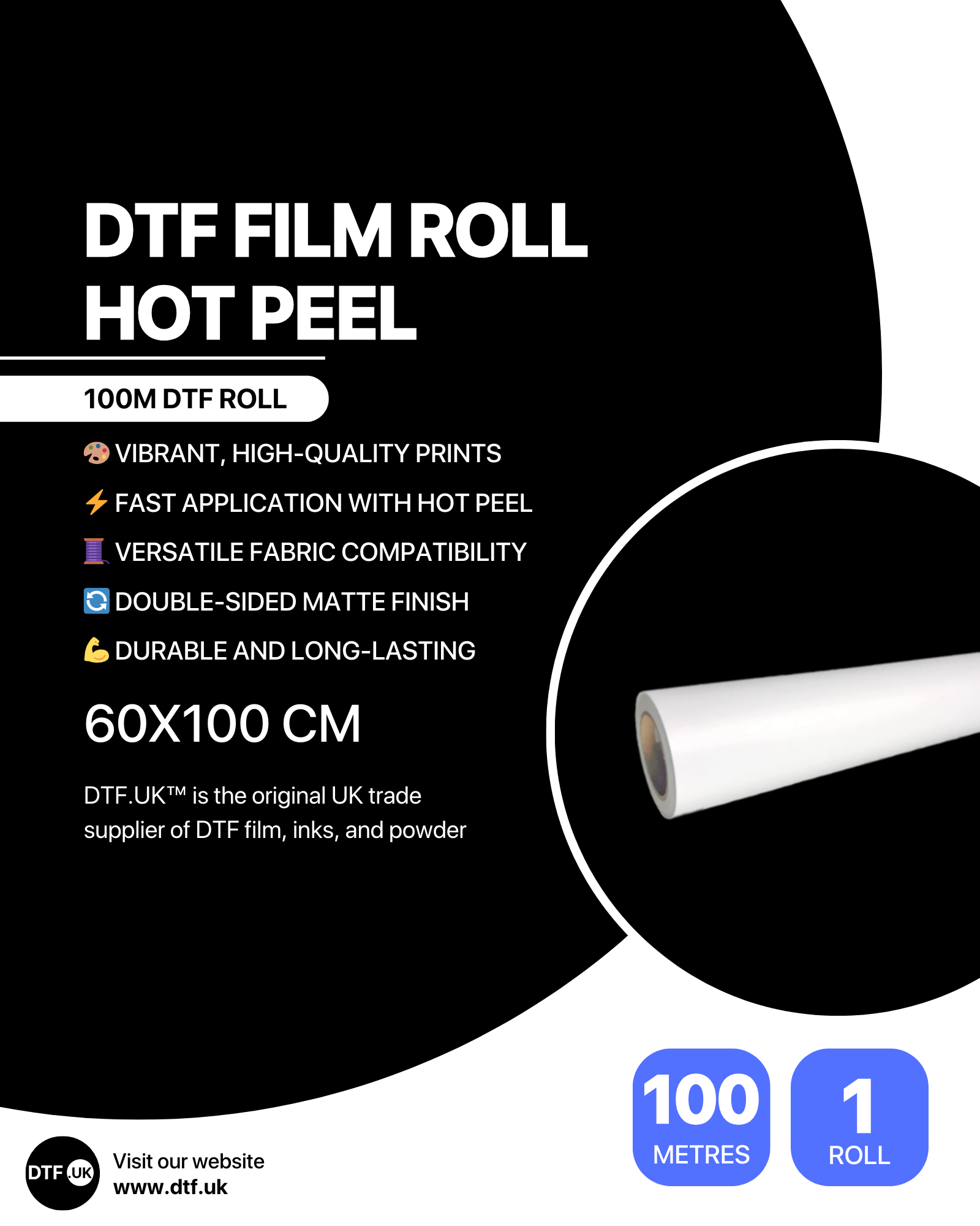 DTF Film Rolls – Hot Peel 60x100cm