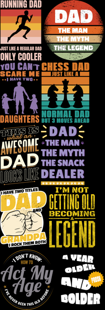 Best Seller Father's Day T-shirt Designs Premade DTF Gangsheet - DTF Bundle 1