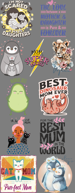 Best Seller Mothers's Day T-shirt Designs Premade DTF Gangsheet - DTF Bundle 1