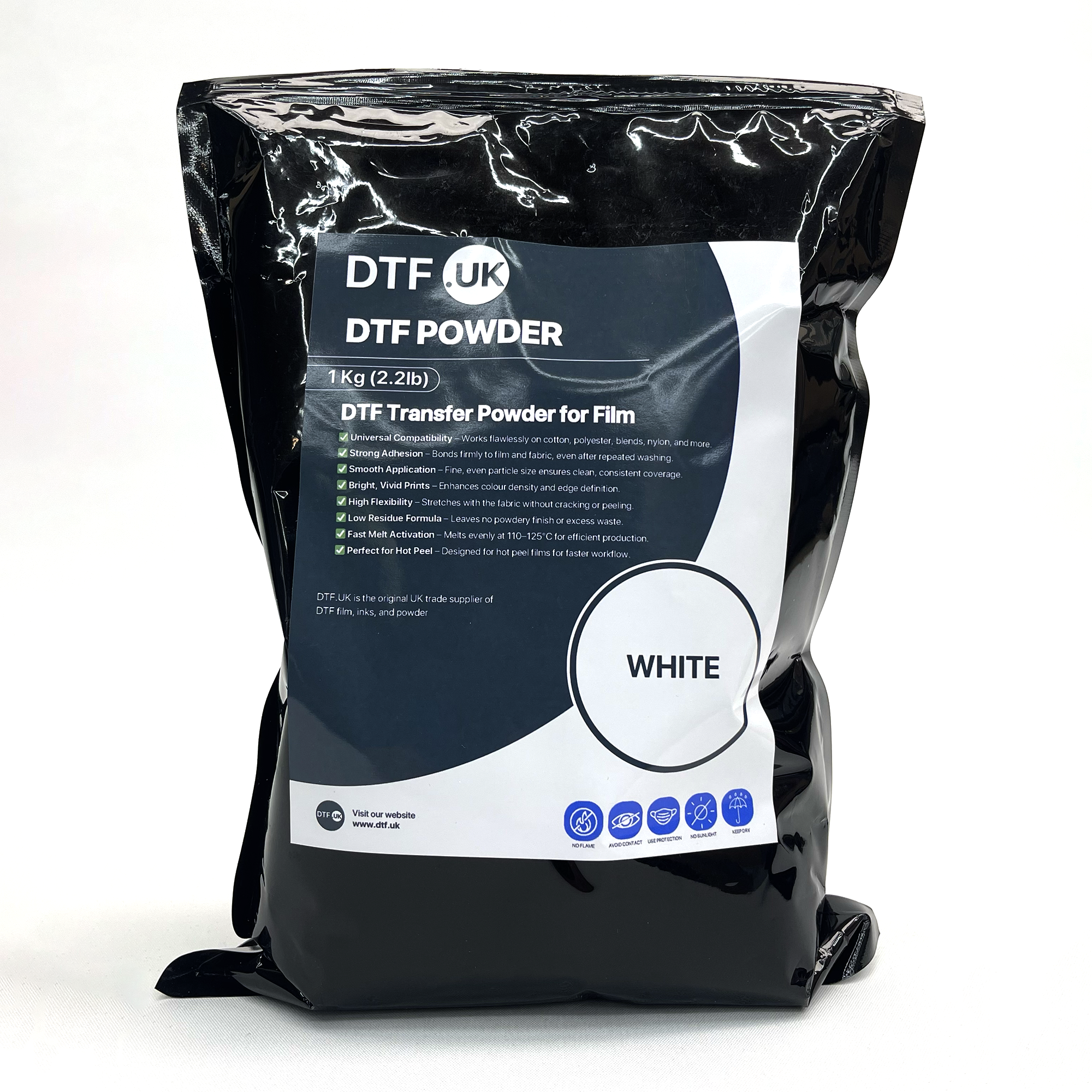 DTF Powder Medium Grain 1kg – Hot Melt Adhesive for DTF Transfers UK