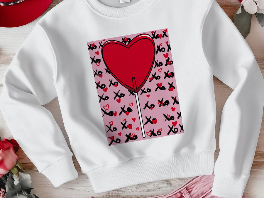 Lollipop Sweatshirt - Colorful Candy Heart, Cute Gift