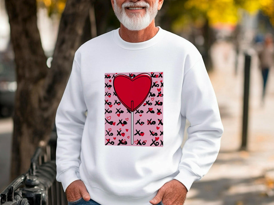 Lollipop Sweatshirt - Colorful Candy Heart, Cute Gift