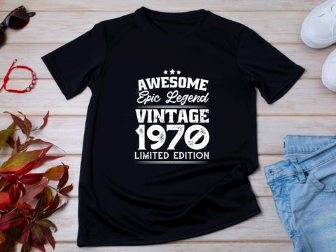 Vintage 1970 T-Shirt | 55th Birthday Gift for Men