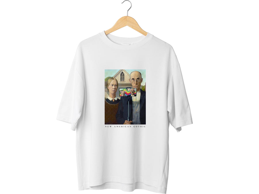 American Gothic Graphic Tee – Retro Horror Art Shirt