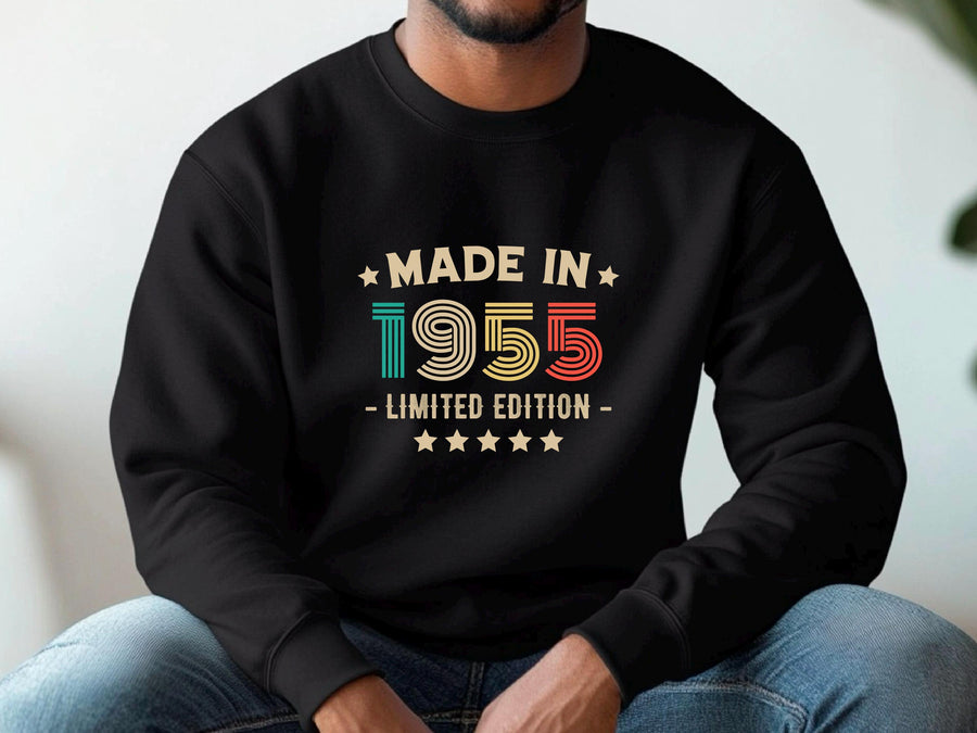 70th Birthday Sweatshirt | Vintage 1955 Limited Edition | Funny 70th Gift for Men, Dad | Cozy Seventieth Birthday Jumper
