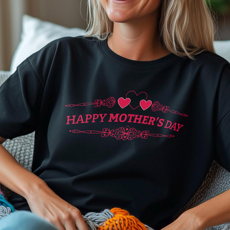 Happy Mother's Day Hearts T-Shirt, Gift for Mom