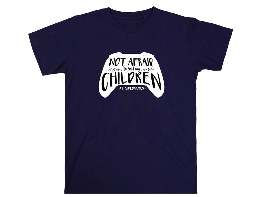 Funny Gamer Dad T-Shirt | Not Afraid to Beat My Kids at Video Games Shirt | Father’s Day Gift from Kids | Retro Gaming D