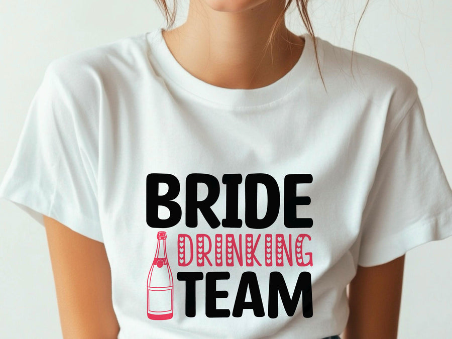 Bride Drinking Team Shirt – Bachelorette Party Tee – Rosé All Day T-Shirt – Bridal Shower Outfit – Bridesmaid Matching S