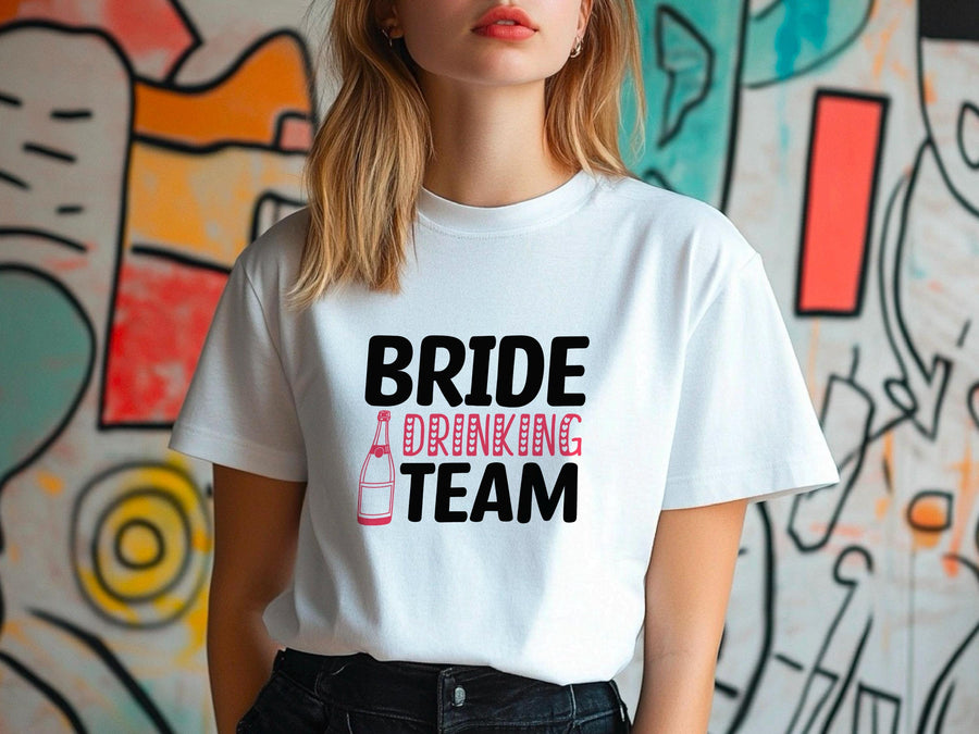 Bride Drinking Team Shirt – Bachelorette Party Tee – Rosé All Day T-Shirt – Bridal Shower Outfit – Bridesmaid Matching S