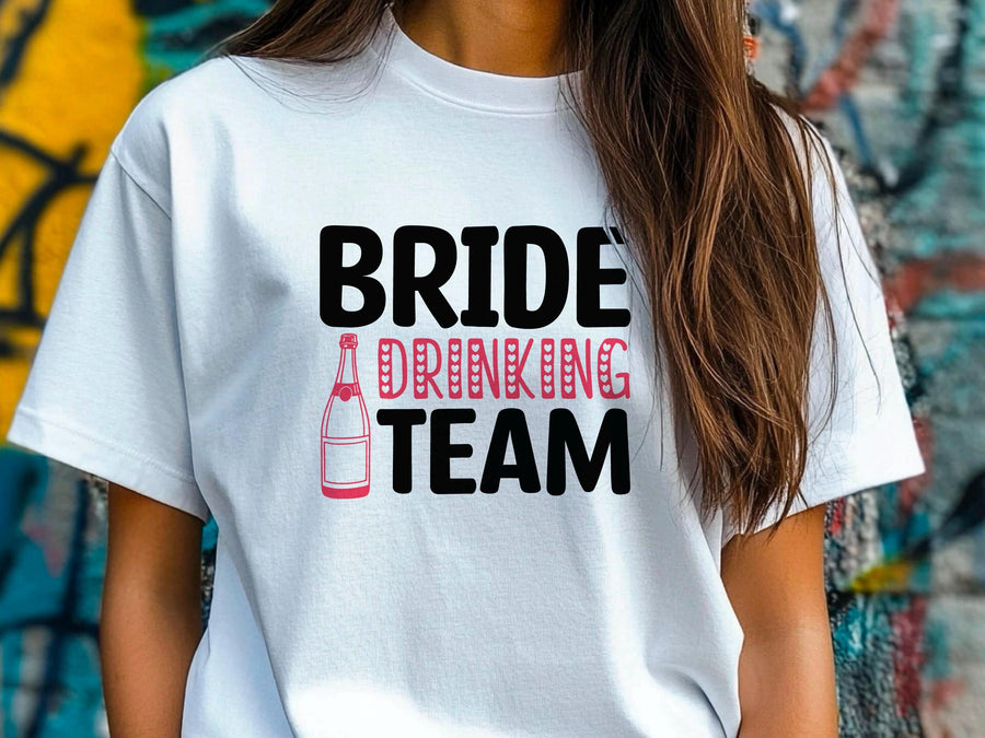 Bride Drinking Team Shirt – Bachelorette Party Tee – Rosé All Day T-Shirt – Bridal Shower Outfit – Bridesmaid Matching S