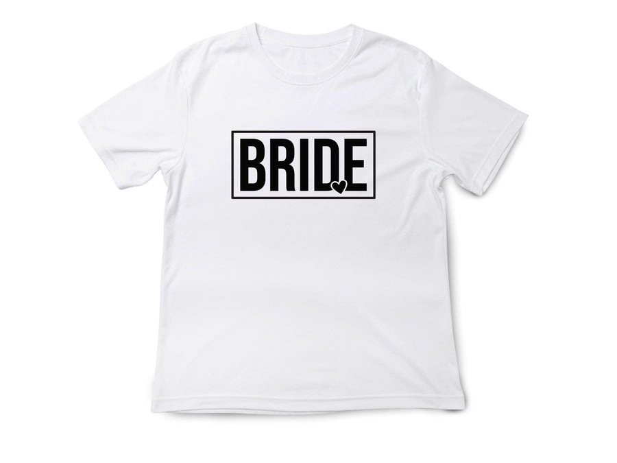 Bride Heart T-Shirt, Hen Do Bride Top, Minimal Bride Tee, Bridal Shower Gift