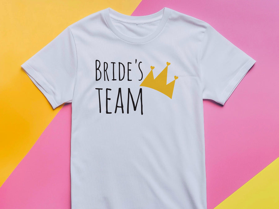 Team Bride Shirt with Crown – Bridesmaid Wedding Party T-Shirt – Matching Bachelorette Tee – Bride Squad Gift – Bridal P