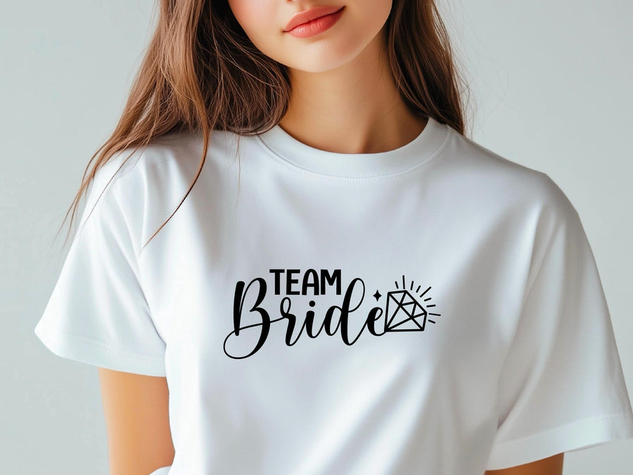 Team Bride Shirt – Black Diamond Wedding T-Shirt – Bachelorette Party Tee – Matching Bridal Squad Shirt – Bride Tribe Ou