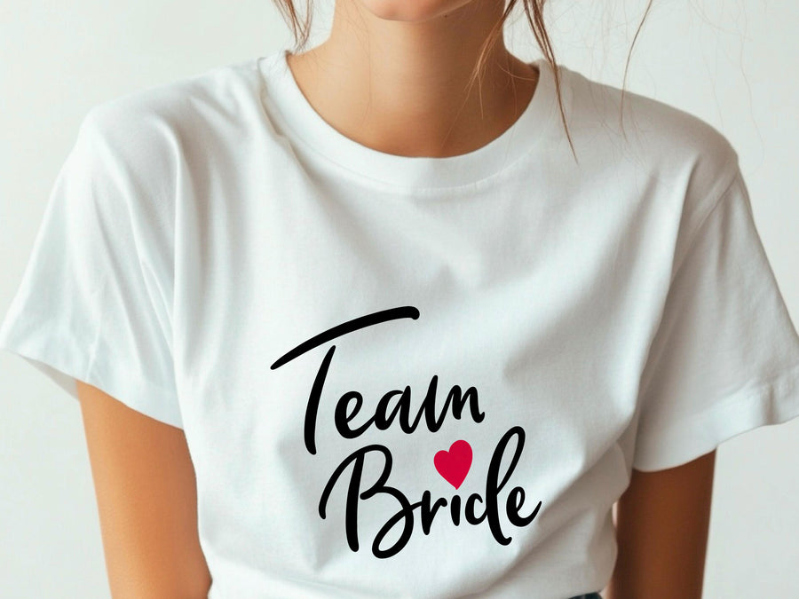 Team Bride Shirt – Festive Wedding Party T-Shirt – Bachelorette Party Tee – Matching Bridal Squad Shirts – Bride Tribe G
