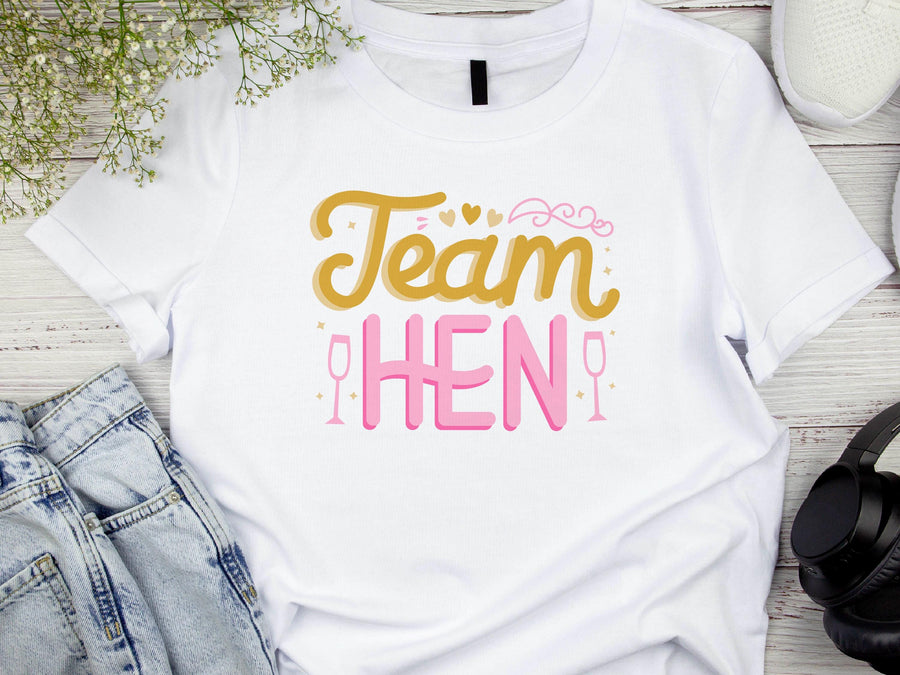 Team Hen Shirt – Hen Party T-Shirt – Bride Squad Tee – Bachelorette Party Shirt – Matching Bridal Party Shirts – UK Wedd