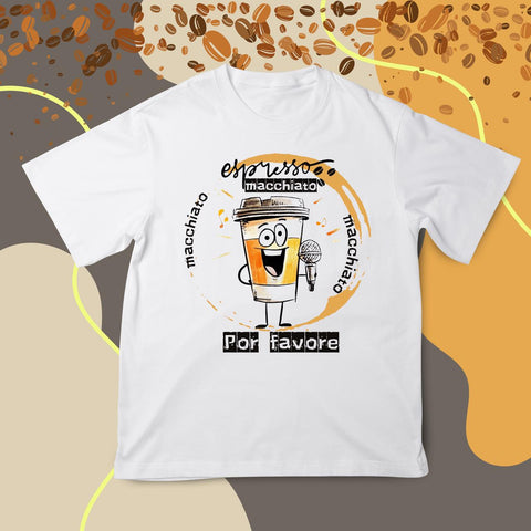 Espresso Macchiato Por Favore T-Shirt | Estonia Eurovision Fan Shirt | Tommy Cash inspired | Funny Music Slogan T-Shirt | Eurovision Gift