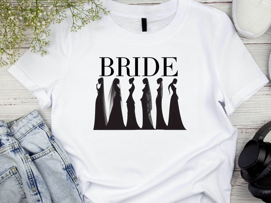 Bride Fashion T-Shirt – Wedding Day Tee – Stylish Bride Shirt – Bridal Shower Gift – Engagement Outfit – Bachelorette To