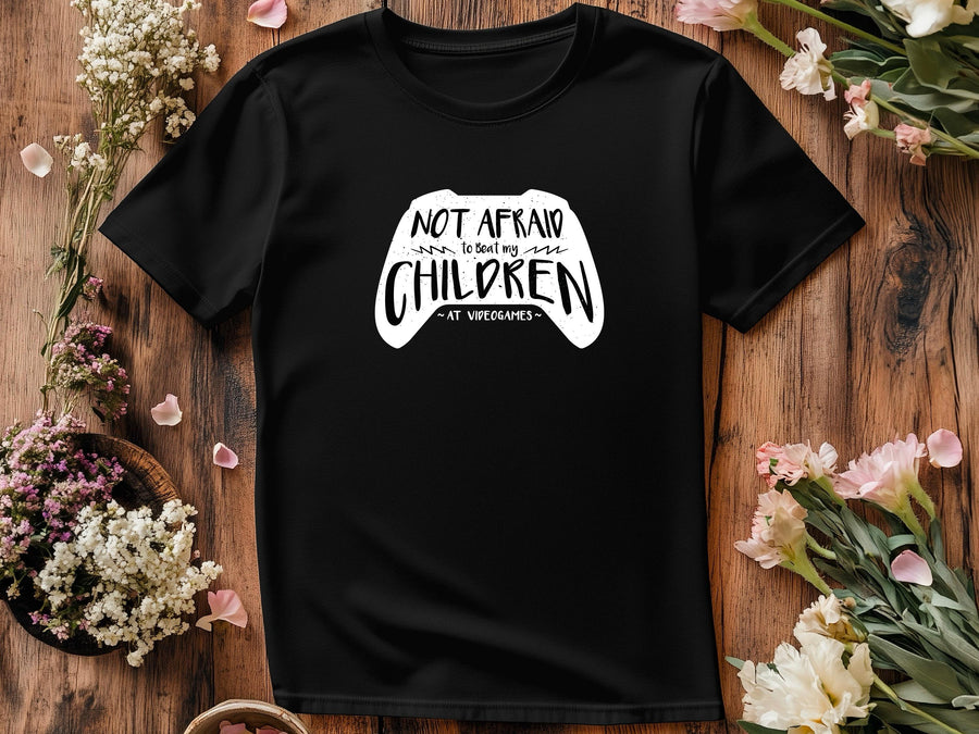 Funny Gamer Dad T-Shirt | Not Afraid to Beat My Kids at Video Games Shirt | Father’s Day Gift from Kids | Retro Gaming D