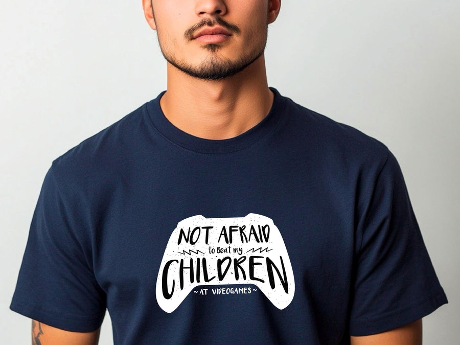 Funny Gamer Dad T-Shirt | Not Afraid to Beat My Kids at Video Games Shirt | Father’s Day Gift from Kids | Retro Gaming D