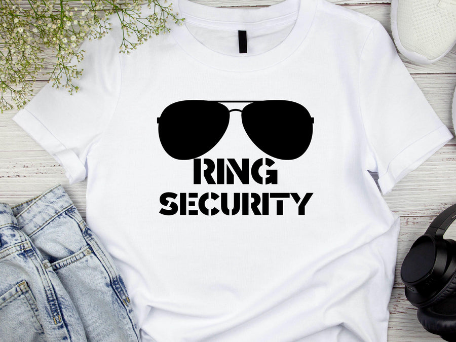Ring Security T-Shirt – Ring Bearer Shirt – Wedding Party Tee – Hen Party Outfit – Bride Squad Shirt – Funny Wedding Gif