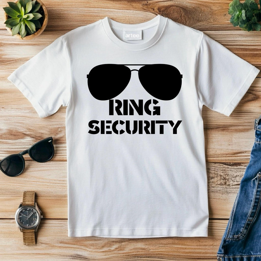 Ring Security T-Shirt – Ring Bearer Shirt – Wedding Party Tee – Hen Party Outfit – Bride Squad Shirt – Funny Wedding Gif