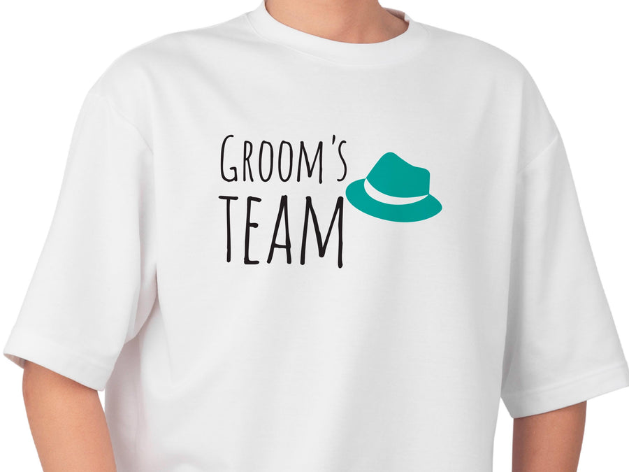 Groom’s Team T-Shirt – Green Hat Wedding Shirt for Men – Funny Bachelor Party Tee – Groomsman Outfit – Wedding Squad Shi