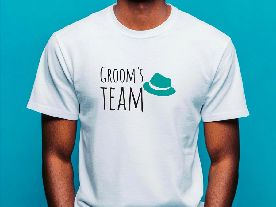 Groom’s Team T-Shirt – Green Hat Wedding Shirt for Men – Funny Bachelor Party Tee – Groomsman Outfit – Wedding Squad Shi