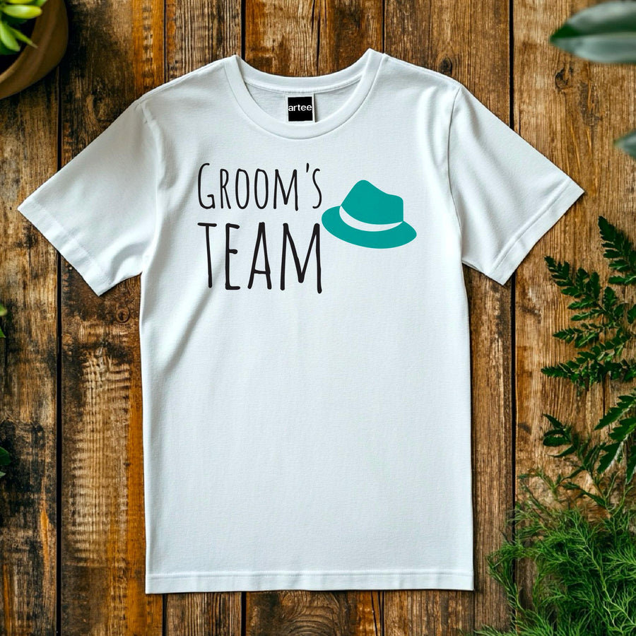Groom’s Team T-Shirt – Green Hat Wedding Shirt for Men – Funny Bachelor Party Tee – Groomsman Outfit – Wedding Squad Shi