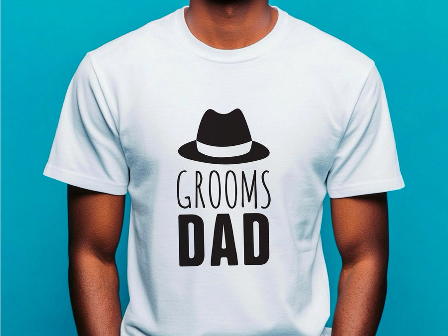 Groom Dad Black Heat T-Shirt – Wedding Stag Party Shirt for Men – Funny Groom’s Dad Tee – Bachelor Party Outfit – Groom