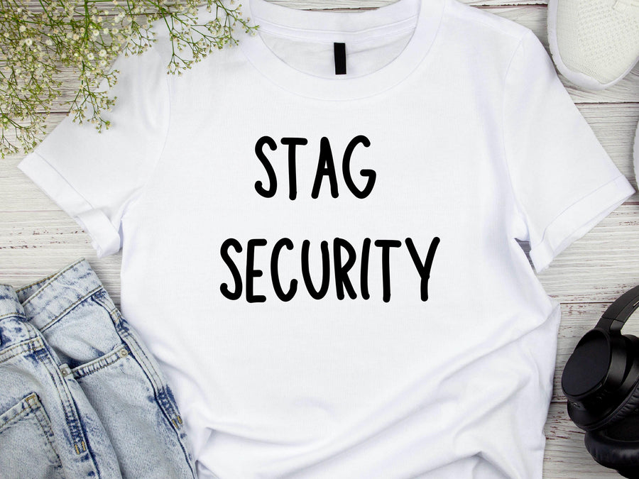 Stag Security T-Shirt – Wedding Party Shirt – Funny Bachelor Party Tee – Groom Squad Outfit