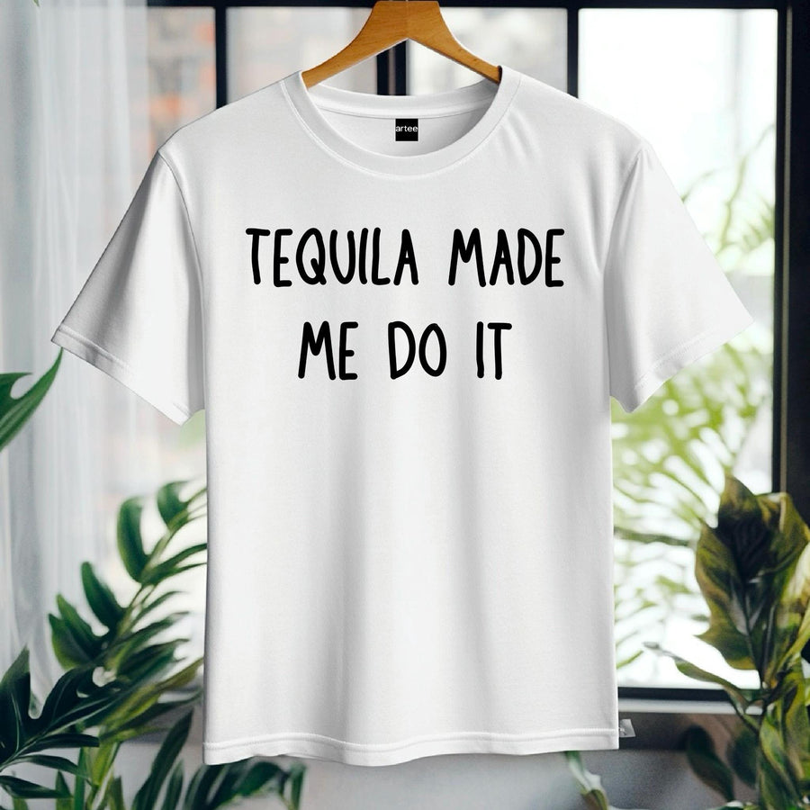 Tequila Made Me Do It T-Shirt – Funny Stag Party Shirt – Wedding Drinking Tee – Bachelor Party Outfit – Groomsman Gift I