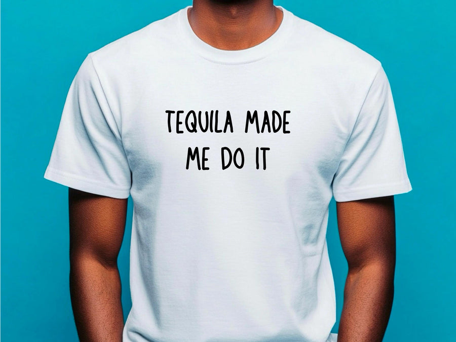 Tequila Made Me Do It T-Shirt – Funny Stag Party Shirt – Wedding Drinking Tee – Bachelor Party Outfit – Groomsman Gift I
