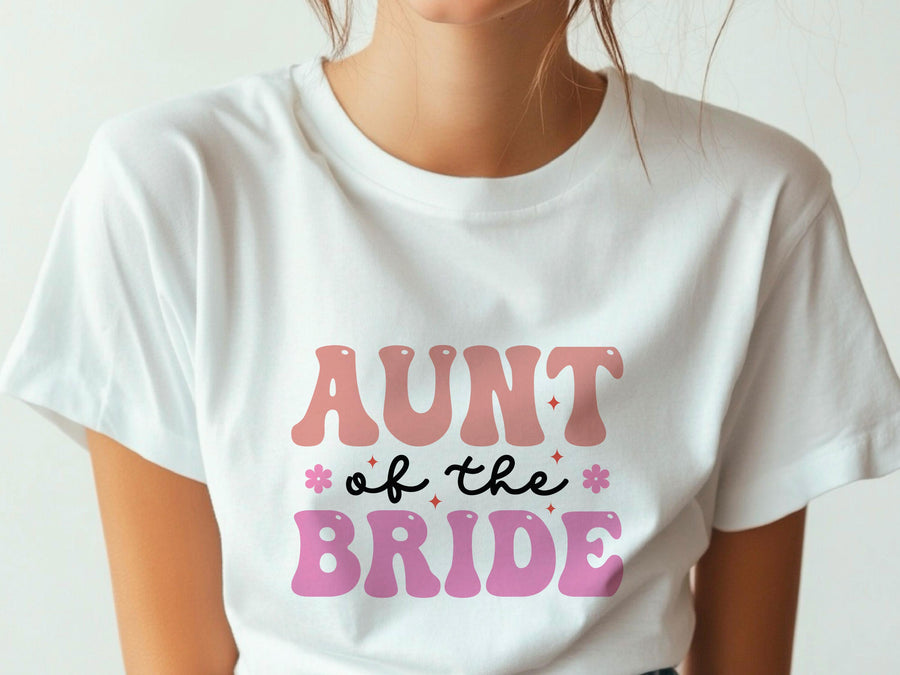 Aunt of the Bride Shirt ā Wedding T-Shirt ā Bridal Party Gift for Aunt ā Wedding Day Tee