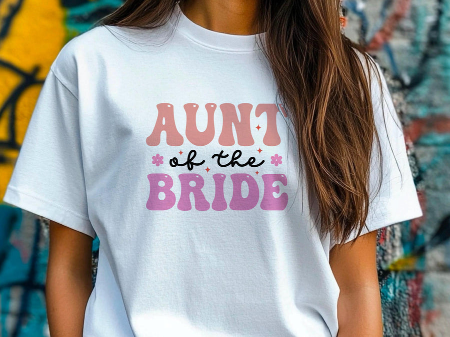 Aunt of the Bride Shirt ā Wedding T-Shirt ā Bridal Party Gift for Aunt ā Wedding Day Tee