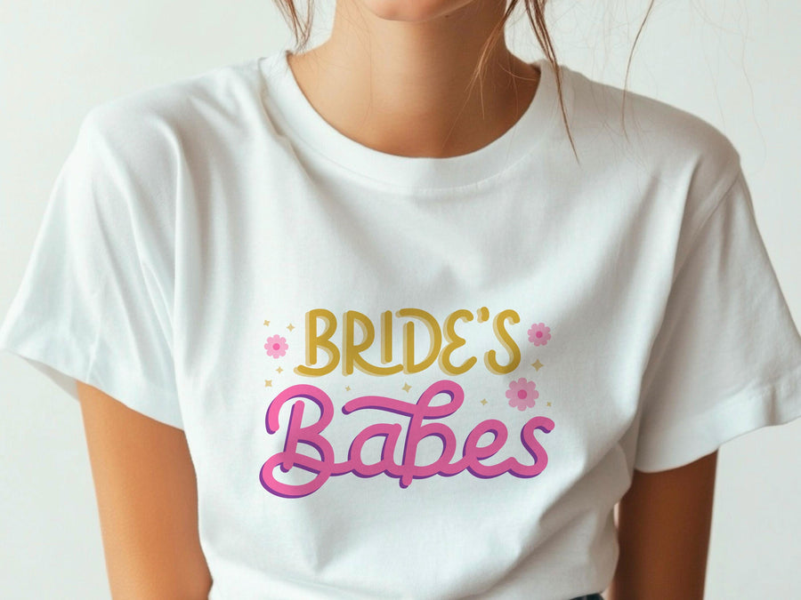 Bride’s Babes Pink Shirt – Bridesmaid T-Shirt – Bachelorette Party Matching Tee – Bridal Shower Outfit – Team Bride Shir
