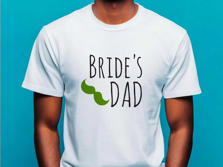 Father of the Bride Shirt – Bride’s Dad T-Shirt – Funny Wedding Tee with Mustache – Gift for Bride’s Father – Green Wedd