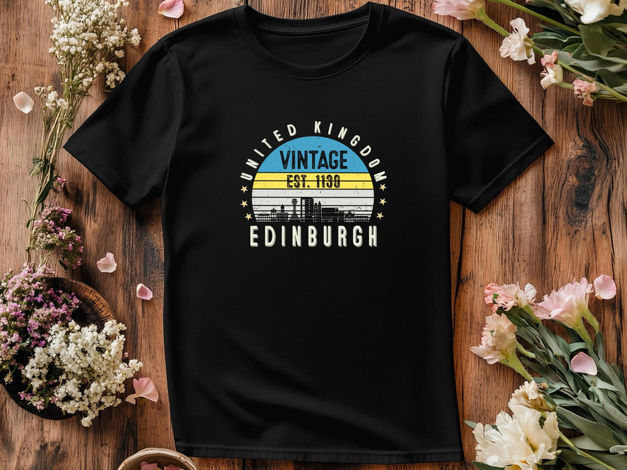 Edinburgh Est. 1130 T-Shirt – Vintage United Kingdom Tee – Retro UK City Shirt – British Heritage Gift – Unisex England