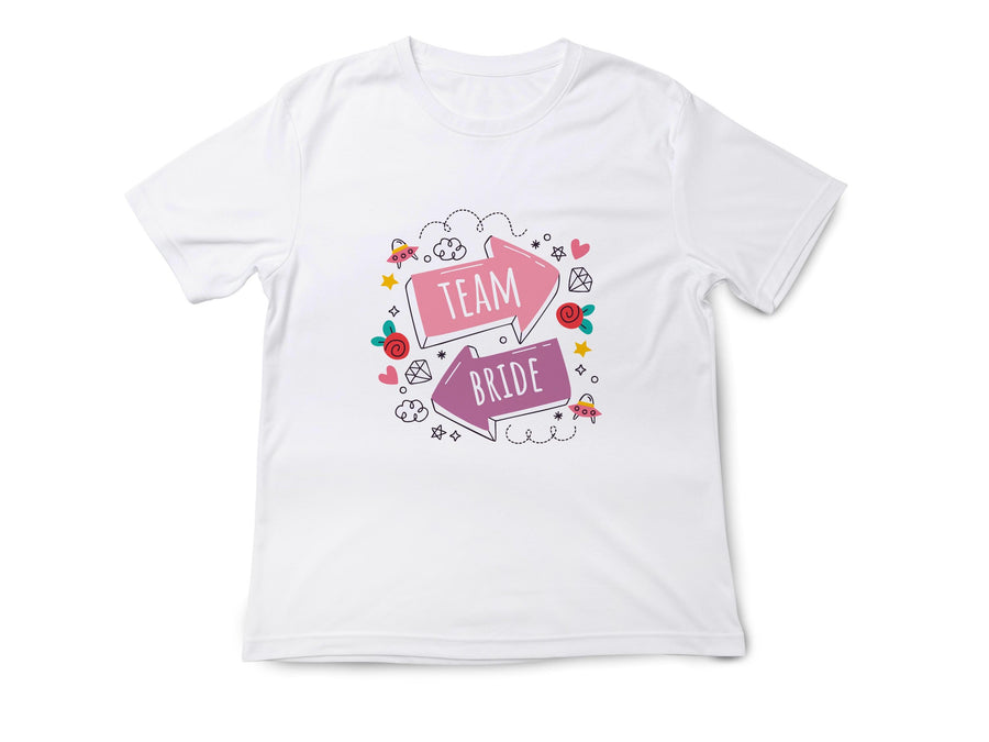 Team Bride Shirt with Arrows – Wedding Party T-Shirt – Bachelorette Party Tee – Matching Bridal Squad Shirt – Bride Trib