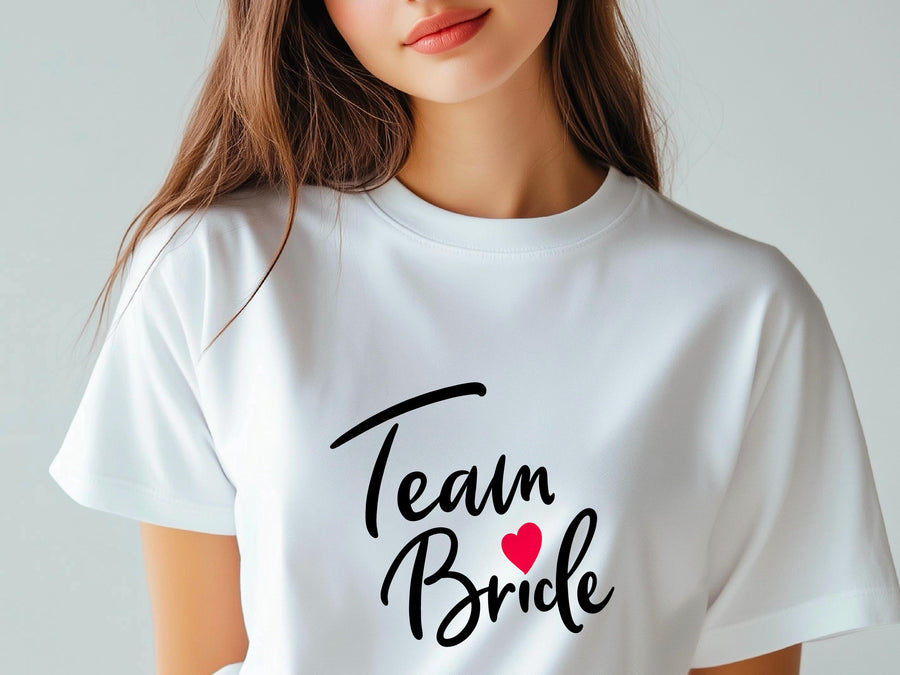 Team Bride Shirt – Festive Wedding Party T-Shirt – Bachelorette Party Tee – Matching Bridal Squad Shirts – Bride Tribe G