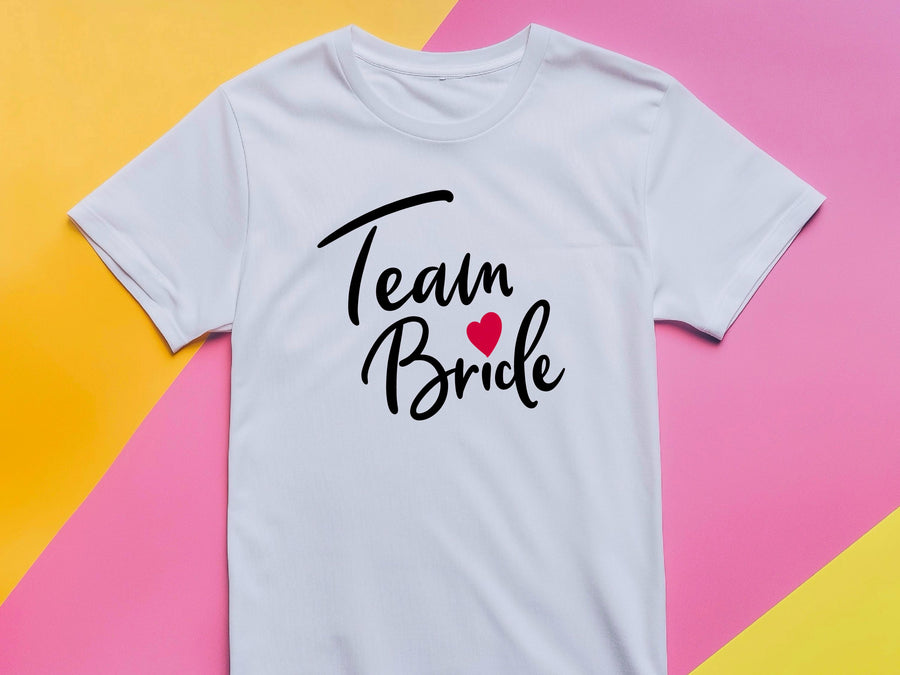 Team Bride Shirt – Festive Wedding Party T-Shirt – Bachelorette Party Tee – Matching Bridal Squad Shirts – Bride Tribe G