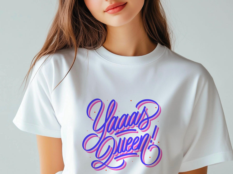 Yaaas Queen Bride T-Shirt – Bridal Party Shirt – Bachelorette Tee – Bride Squad Shirt – Wedding Celebration Gift – Fun B