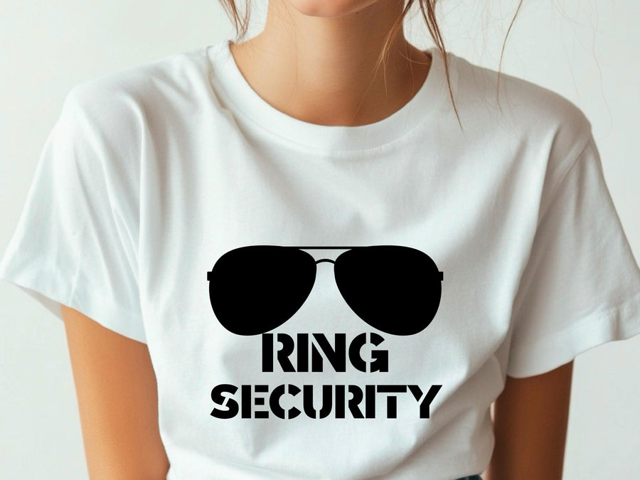 Ring Security T-Shirt – Ring Bearer Shirt – Wedding Party Tee – Hen Party Outfit – Bride Squad Shirt – Funny Wedding Gif