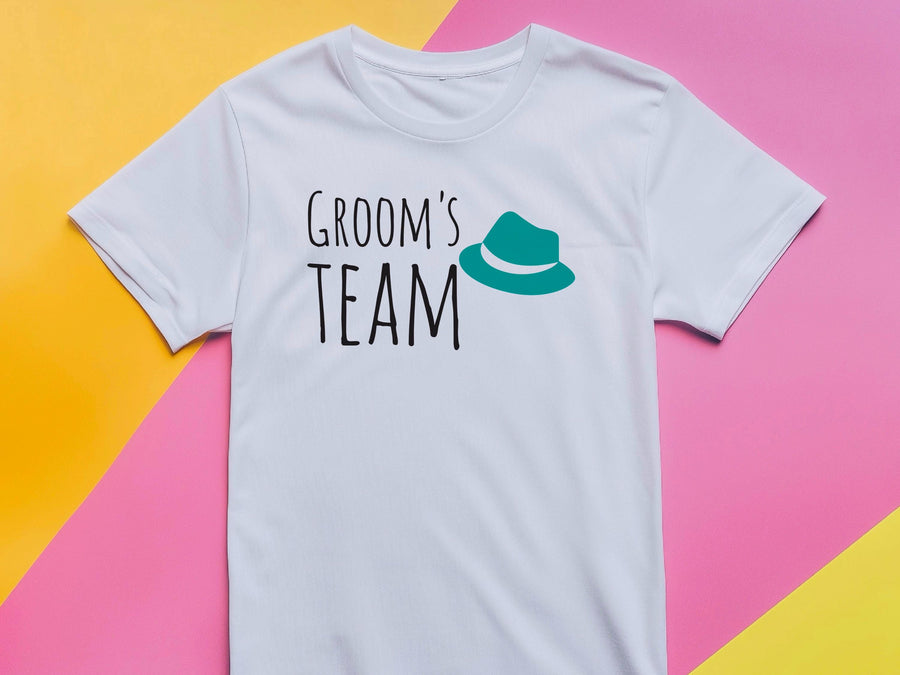 Groom’s Team T-Shirt – Green Hat Wedding Shirt for Men – Funny Bachelor Party Tee – Groomsman Outfit – Wedding Squad Shi