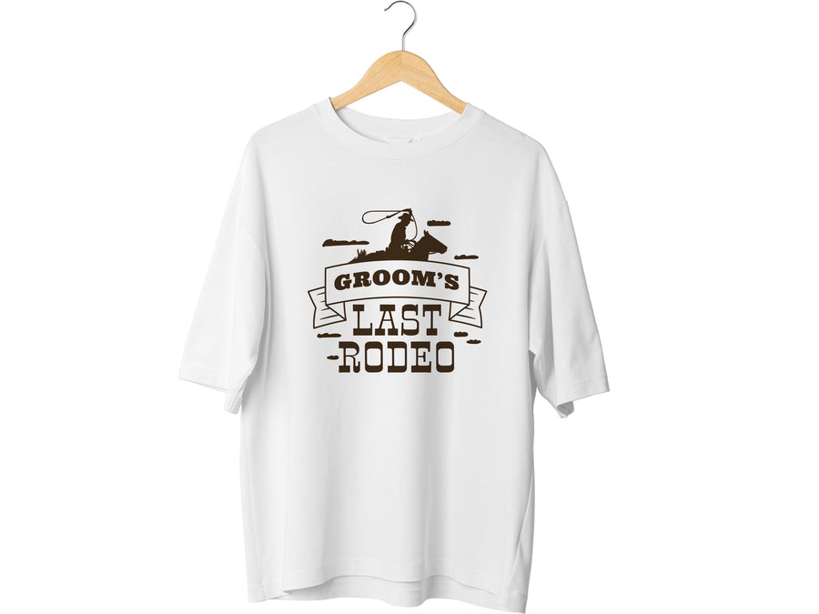Groom’s Last Rodeo T-Shirt – Funny Stag Party Shirt for Men – Bachelor Party Tee – Western Wedding Outfit – Groomsman Gi