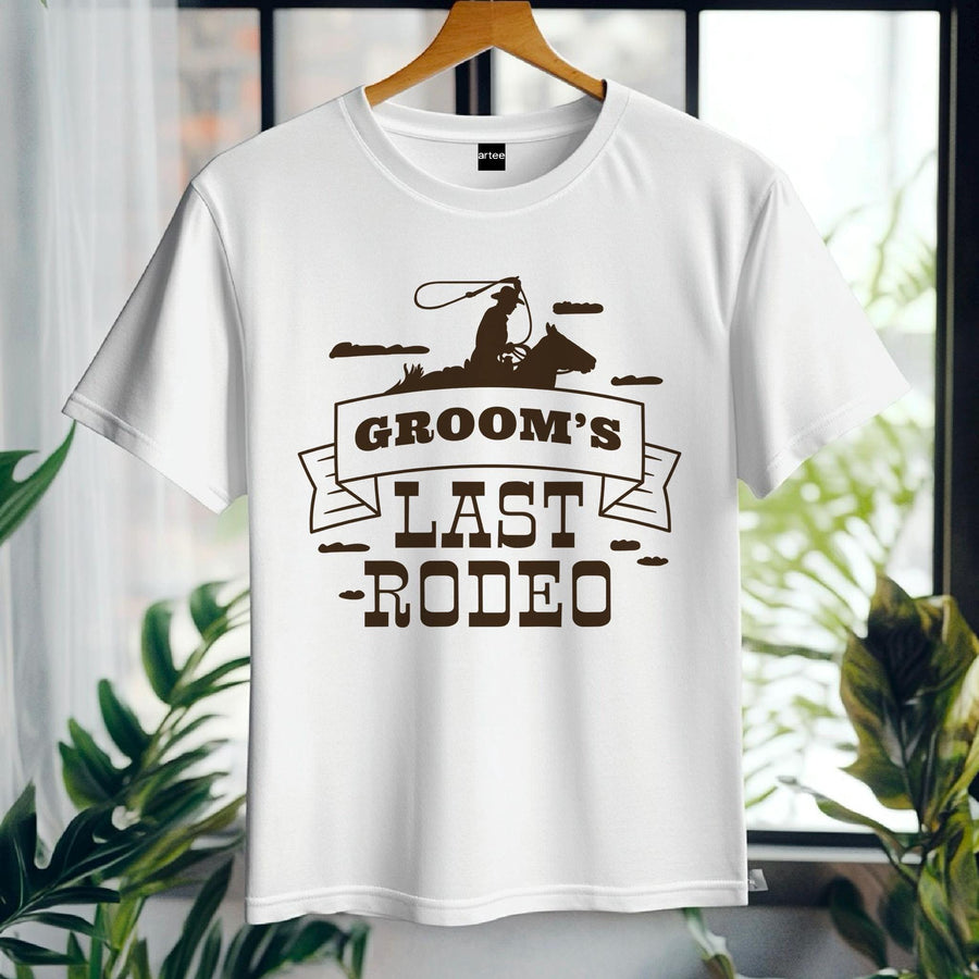 Groom’s Last Rodeo T-Shirt – Funny Stag Party Shirt for Men – Bachelor Party Tee – Western Wedding Outfit – Groomsman Gi