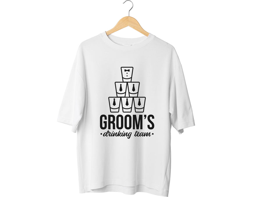 Grooms Drinking Team T-Shirt – Funny Wedding Stag Party Shirt – Bachelor Party Tee for Men – Groom Squad Drinking Shirt