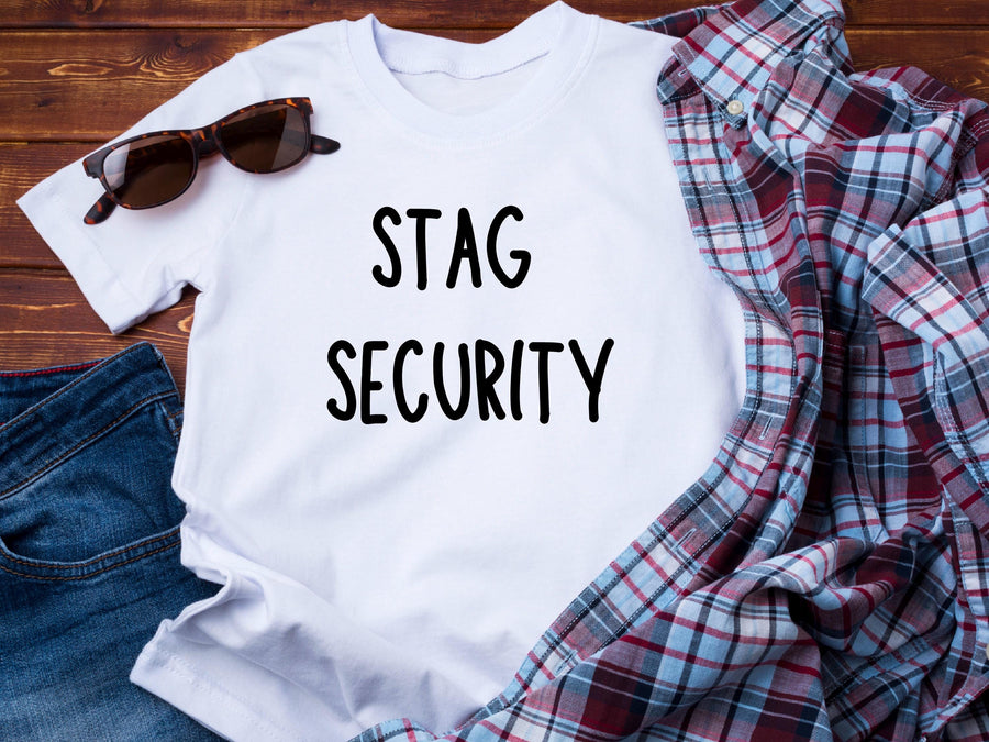 Stag Security T-Shirt – Wedding Party Shirt – Funny Bachelor Party Tee – Groom Squad Outfit